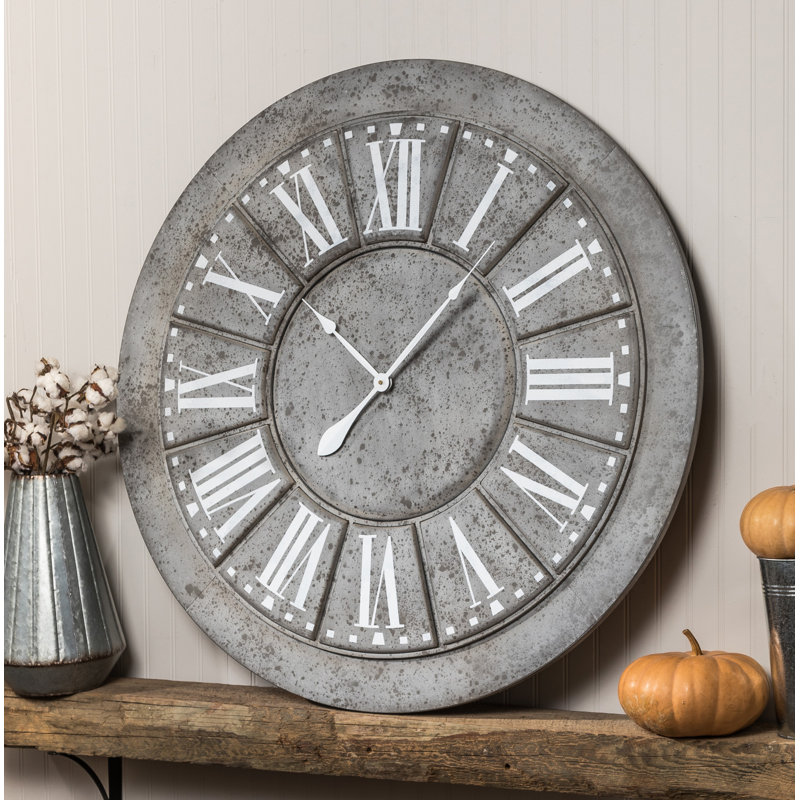 Oversized 39.5" Galvanized Wall Clock & Reviews Joss & Main